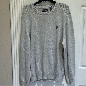 Chaps Light Gray Crewneck Men's Sweater